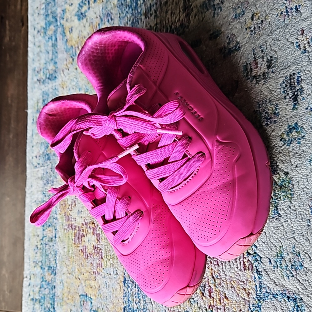 Skechers girls pink Street Uno sneakers sz 4